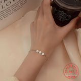 925 Sterling Silver DIY Alphabet Bracelets for Women Girl Kids