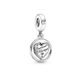 925 Sterling Silver Dog Charms Heart Dangles Beads Bracelets Bangle