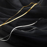 925 Sterling Silver Double Rows Snakebone Chain Necklace Clavicle