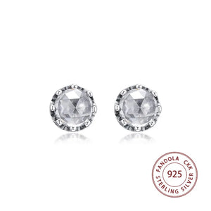 925 Sterling Silver Crown Stud Earrings for Women