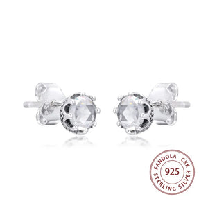 925 Sterling Silver Crown Stud Earrings for Women