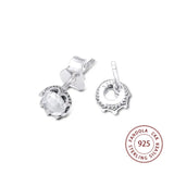 925 Sterling Silver Crown Stud Earrings for Women