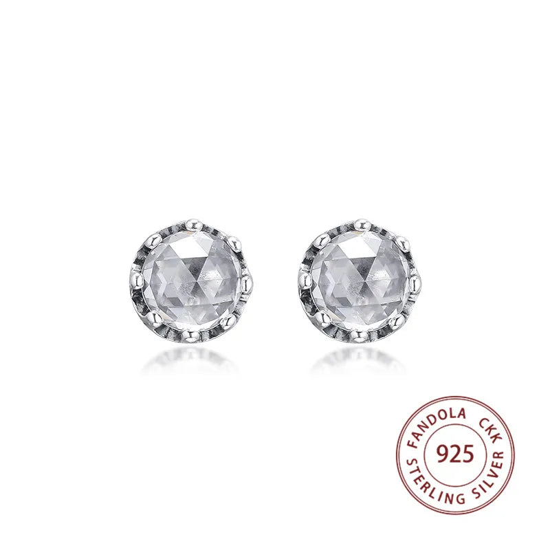 925 Sterling Silver Crown Stud Earrings for Women