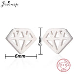 925 Sterling Silver Geometric Cat Ghost Tree Ballet Feather Stud Earrings