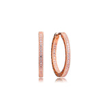 925 Sterling Silver Sparkling & Hearts Hoop Earrings for Women