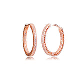 925 Sterling Silver Sparkling & Hearts Hoop Earrings for Women