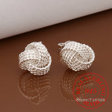 925 Sterling Silver Soft Winding Stud Earrings for Women