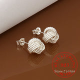 925 Sterling Silver Soft Winding Stud Earrings for Women
