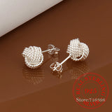 925 Sterling Silver Soft Winding Stud Earrings for Women