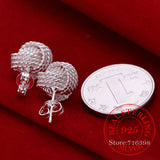925 Sterling Silver Soft Winding Stud Earrings for Women