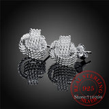 925 Sterling Silver Soft Winding Stud Earrings for Women