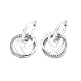 925 Silver Family Always Encircled Hoop Earrings for Women