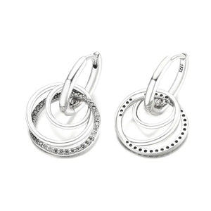 925 Silver Family Always Encircled Hoop Earrings for Women
