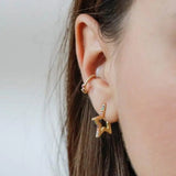 925 Silver Bling Star Earring Women Wedding Earings With Rainbow CZ