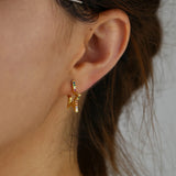 925 Silver Bling Star Earring Women Wedding Earings With Rainbow CZ