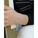 925 Sterling Silver Double Layer Cross Bracelet Gift