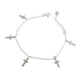 925 Sterling Silver Double Layer Cross Bracelet Gift