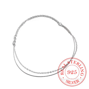 925 Sterling Silver Double Layer Bracelets For Women