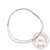 925 Sterling Silver Double Layer Bracelets For Women
