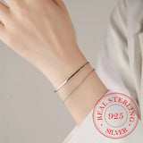 925 Sterling Silver Double Layer Bracelets For Women