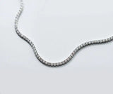 925 Sterling Silver CZ Stone Tennis Choker Necklace