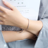 925 Sterling Silver 3mm Beads Charms Chain Bracelet