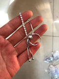 925 Sterling Silver 3mm Beads Charms Chain Bracelet