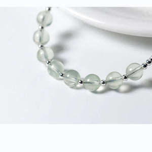 925 Silver Bracelet with Prehnite Stone Beads GTLS492