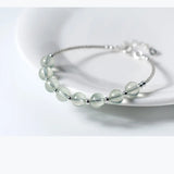 925 Silver Bracelet with Prehnite Stone Beads GTLS492