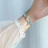 925 Silver Aquamarine & Moonstone Mermaid Bracelet