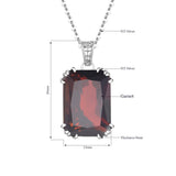 925 Silver Garnet Slide Pendant Necklace for Women