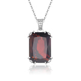 925 Silver Garnet Slide Pendant Necklace for Women