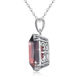 925 Silver Garnet Slide Pendant Necklace for Women