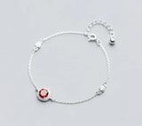 925 Silver Amethyst/Citric/Clear CZ Chain Bracelet C-S2272