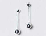 925 Sterling Silver Polished Round Ball Dangle Earrings