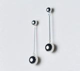 925 Sterling Silver Polished Round Ball Dangle Earrings