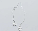 925 Silver Star of David Hebrew Shield Threader Earrings