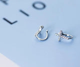 925 Silver CZ 4A+ Cross Clip Earrings C-E7090