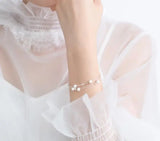 925 Sterling Silver Bracelet Brushed & Polished Round Beads LS764