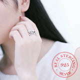 925 Sterling Silver Fish Ring Adjustable Women's Jewelry
