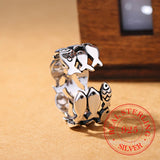 925 Sterling Silver Fish Ring Adjustable Women's Jewelry