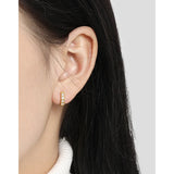 Glamorous 925 Silver CZ Hoop Earrings Wedding Party Jewelry