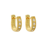 Glamorous 925 Silver CZ Hoop Earrings Wedding Party Jewelry