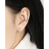 Glamorous 925 Silver CZ Hoop Earrings Wedding Party Jewelry