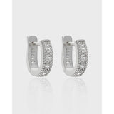 Glamorous 925 Silver CZ Hoop Earrings Wedding Party Jewelry