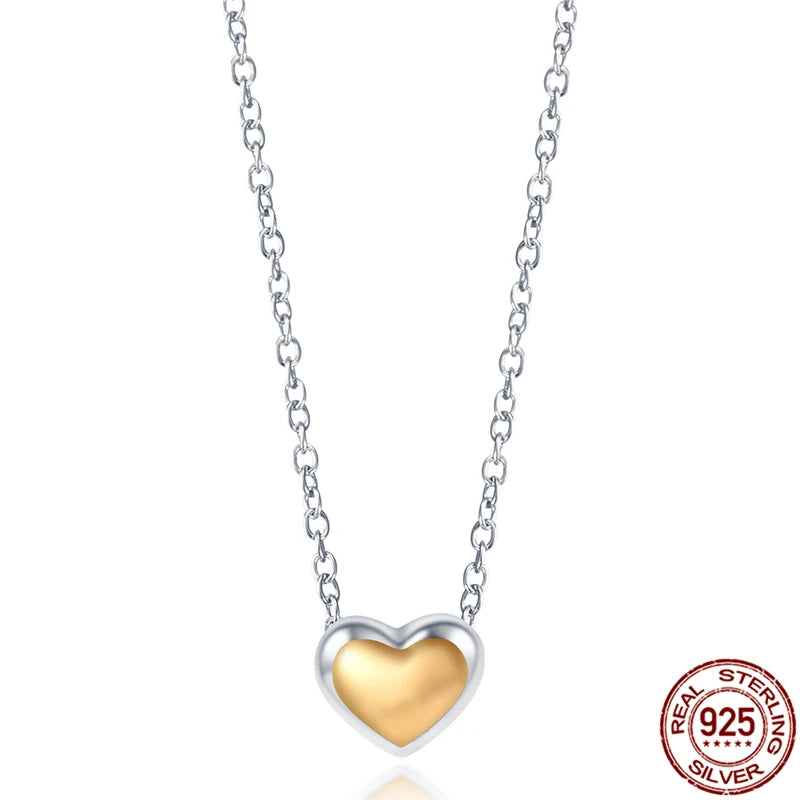 925 Sterling Silver Love Heart Chain Necklace DIY Jewelry