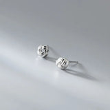 925 Silver Gold-tone Twisted Stud Earrings Knot Studs