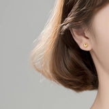 925 Silver Gold-tone Twisted Stud Earrings Knot Studs