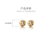 925 Silver Gold-tone Twisted Stud Earrings Knot Studs