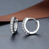 925 Sterling Silver Hoop Earrings Zircon Piercing Earrings